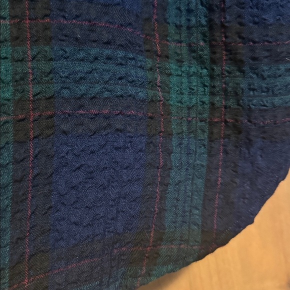 Caffe Marrakesh plaid gauze Blouse Top Womens L Pop over long line Tunic peasant - Picture 7 of 12